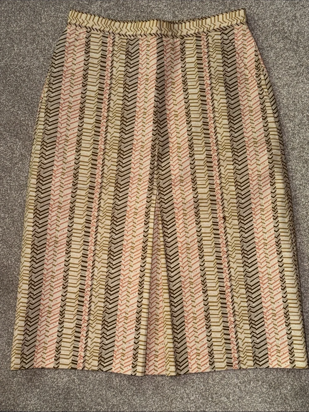 J. Crew Striped Midi Skirt in Pink, Yellow, Black